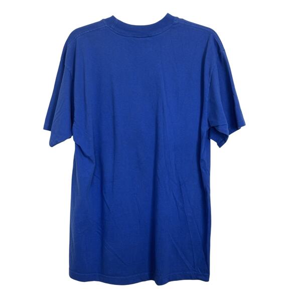 Vtg 90s Disney Embroidered Mickey Mouse Blue T-shirt Size Large Mickey Inc - Picture 2 of 6